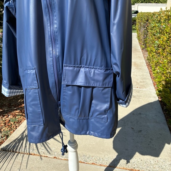 Rain Slicks Classic Blue Hooded Raincoat 2X - Picture 3 of 5
